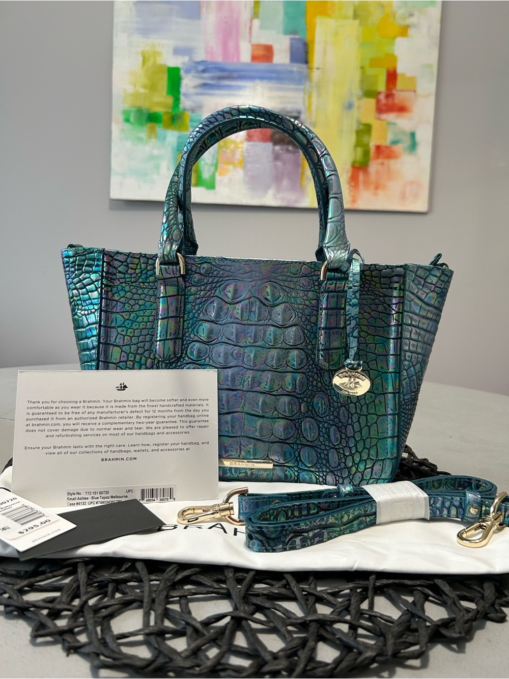 Brahmin Small Ashlee Blue Topaz Satchel - Picture 6 of 11